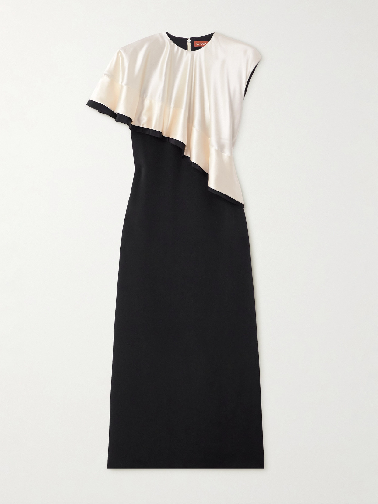 Altuzarra Topolino Asymmetric Silk Maxi Dress In Black