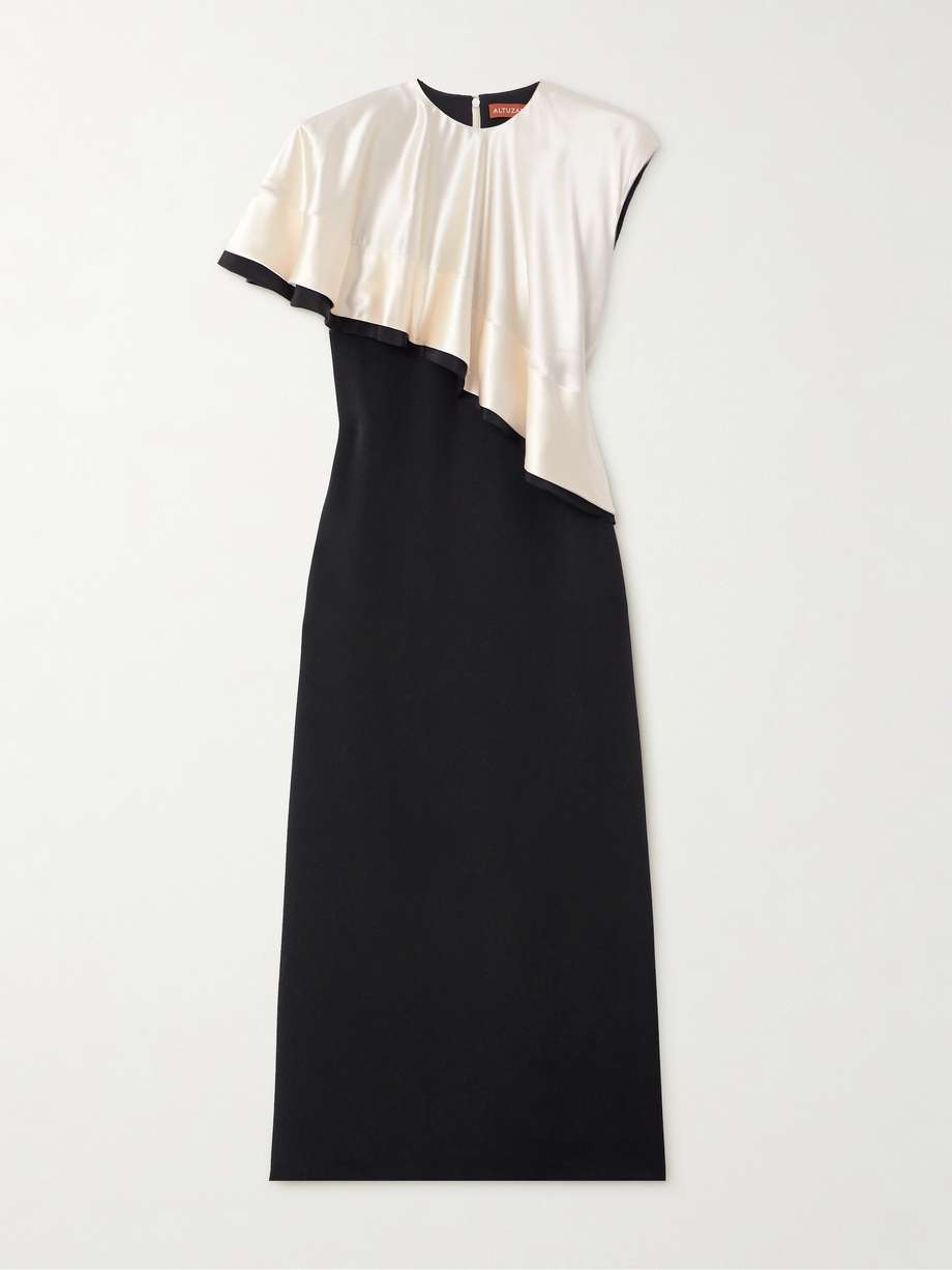 topolino layered silk-satin midi dress
