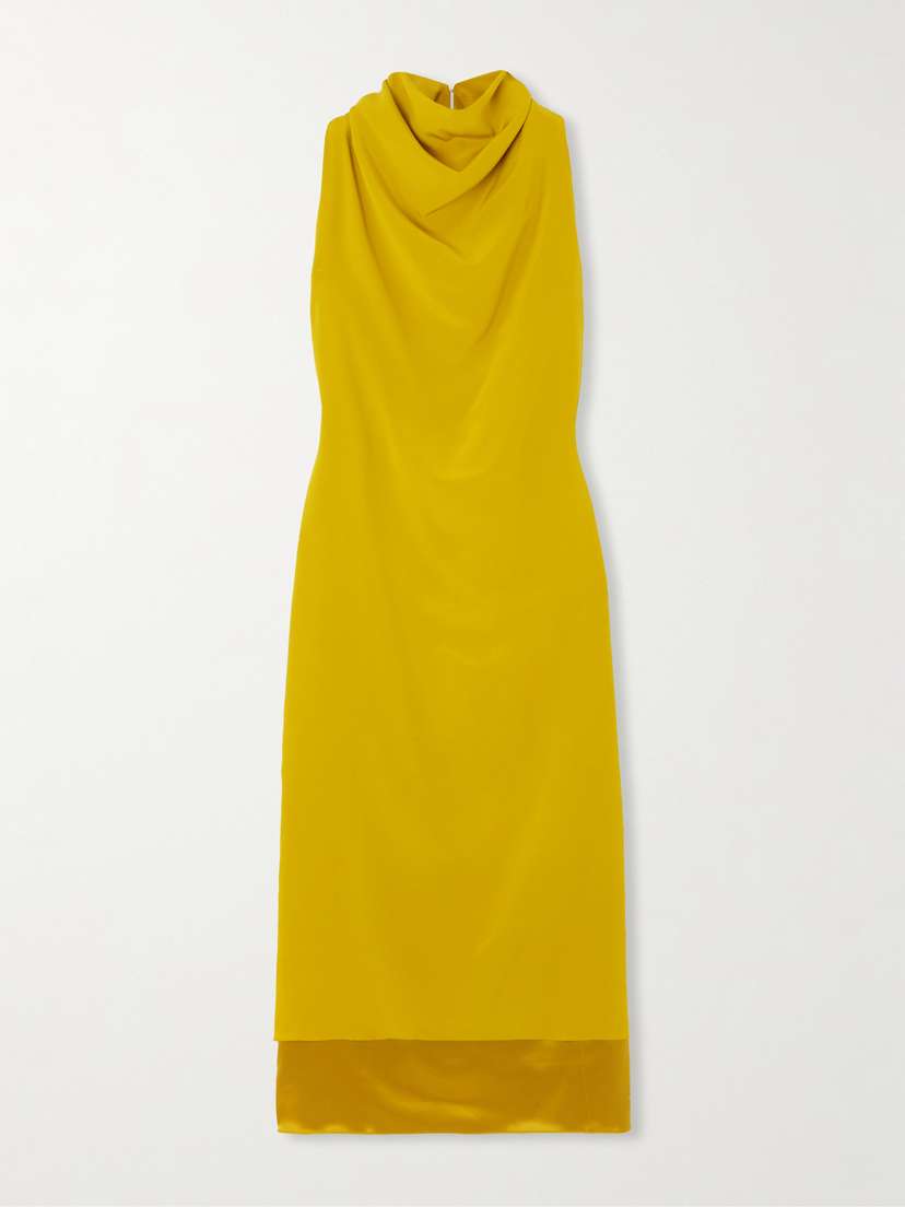 Altuzarra Noor Draped Silk-satin Midi Dress