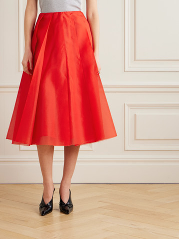 Altuzarra Dex pleated silk-organza midi skirt