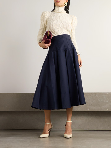 Altuzarra Nell pleated cotton midi skirt
