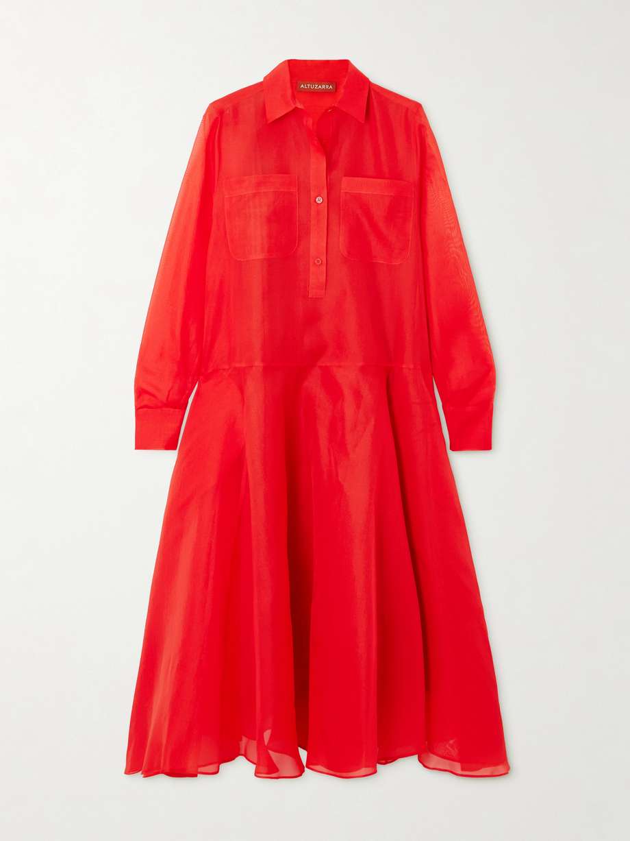 sissy silk-organza midi dress