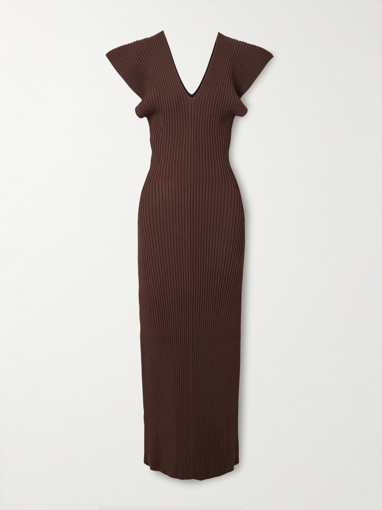 Altuzarra Ribbed-knit Maxi Dress In Brown