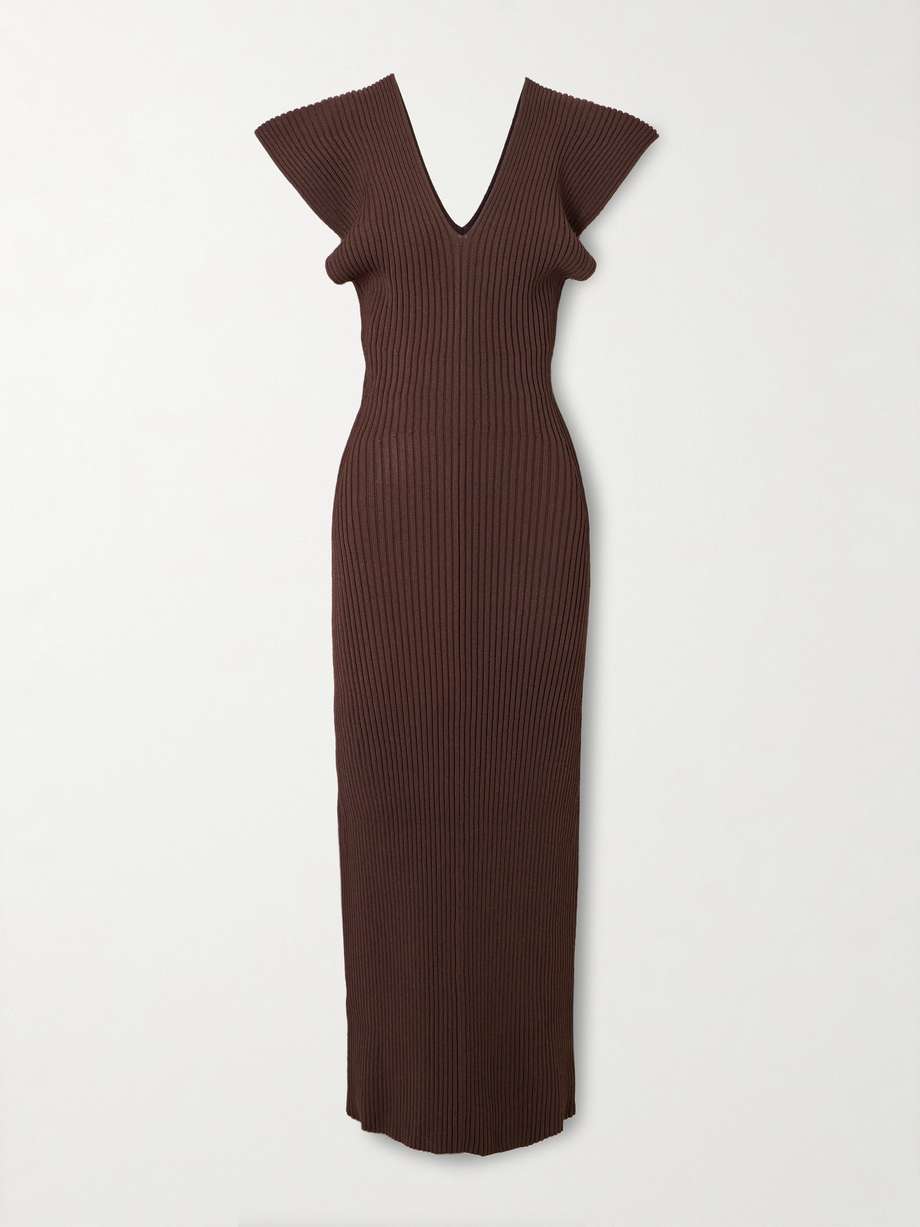 ribbed-knit maxi dress