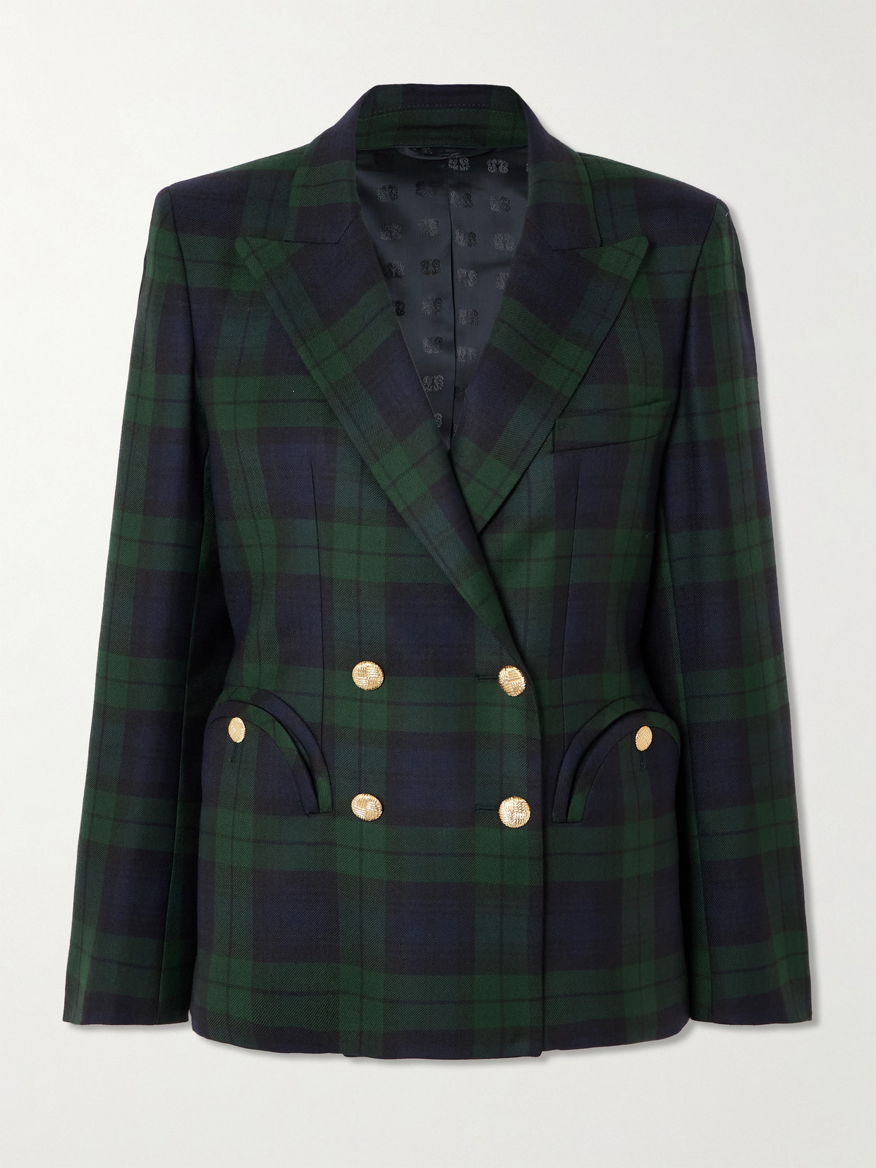 BLAZÉ Milano - Charmer Double-breasted Checked Wool Blazer - Blue