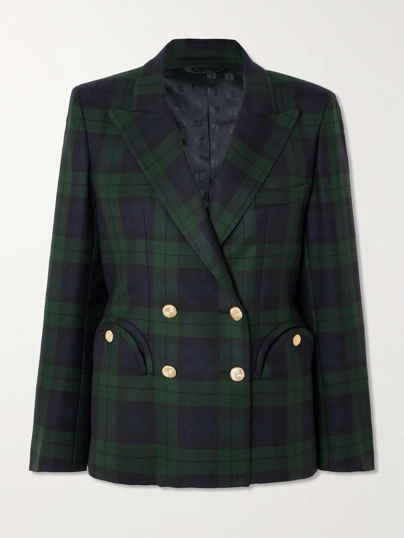 Blazé Milano Charmer Double-breasted Checked Wool Blazer