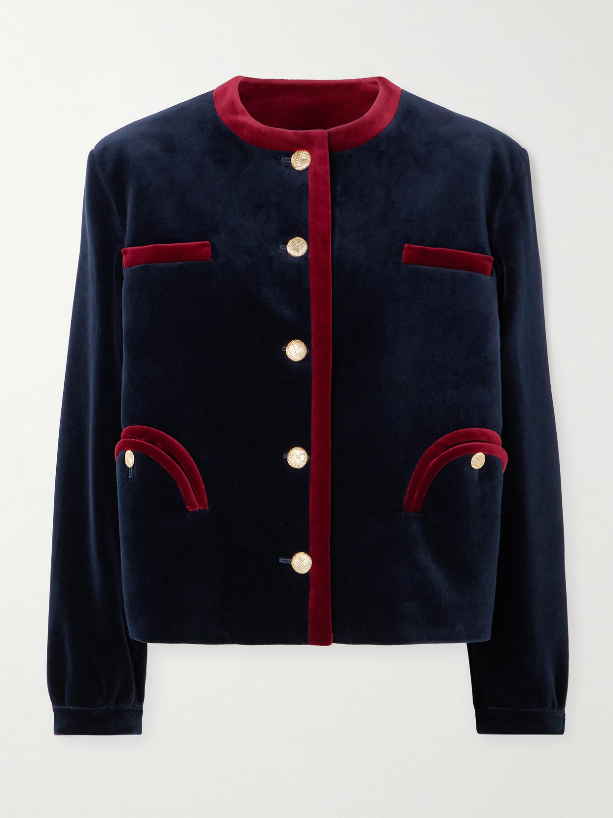 Blazé Milano Gliss Two-tone Velvet Jacket In Blue