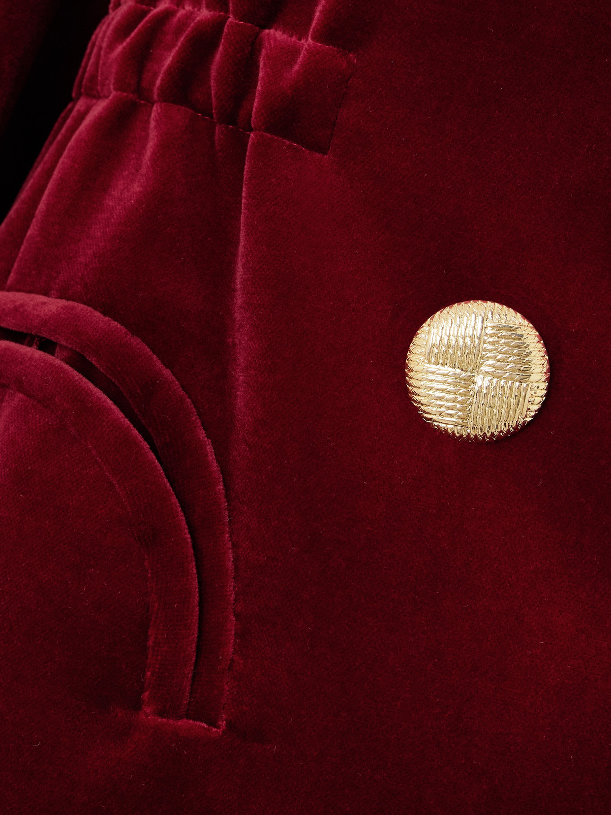 Blazé Milano Anyway Double-breasted Cotton-velvet Mini Dress In Burgundy