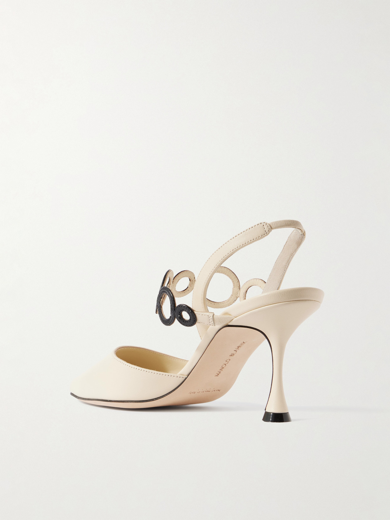 MANOLO BLAHNIK SIDI 70 CUTOUT LEATHER POINTED-TOE SLINGBACK PUMPS