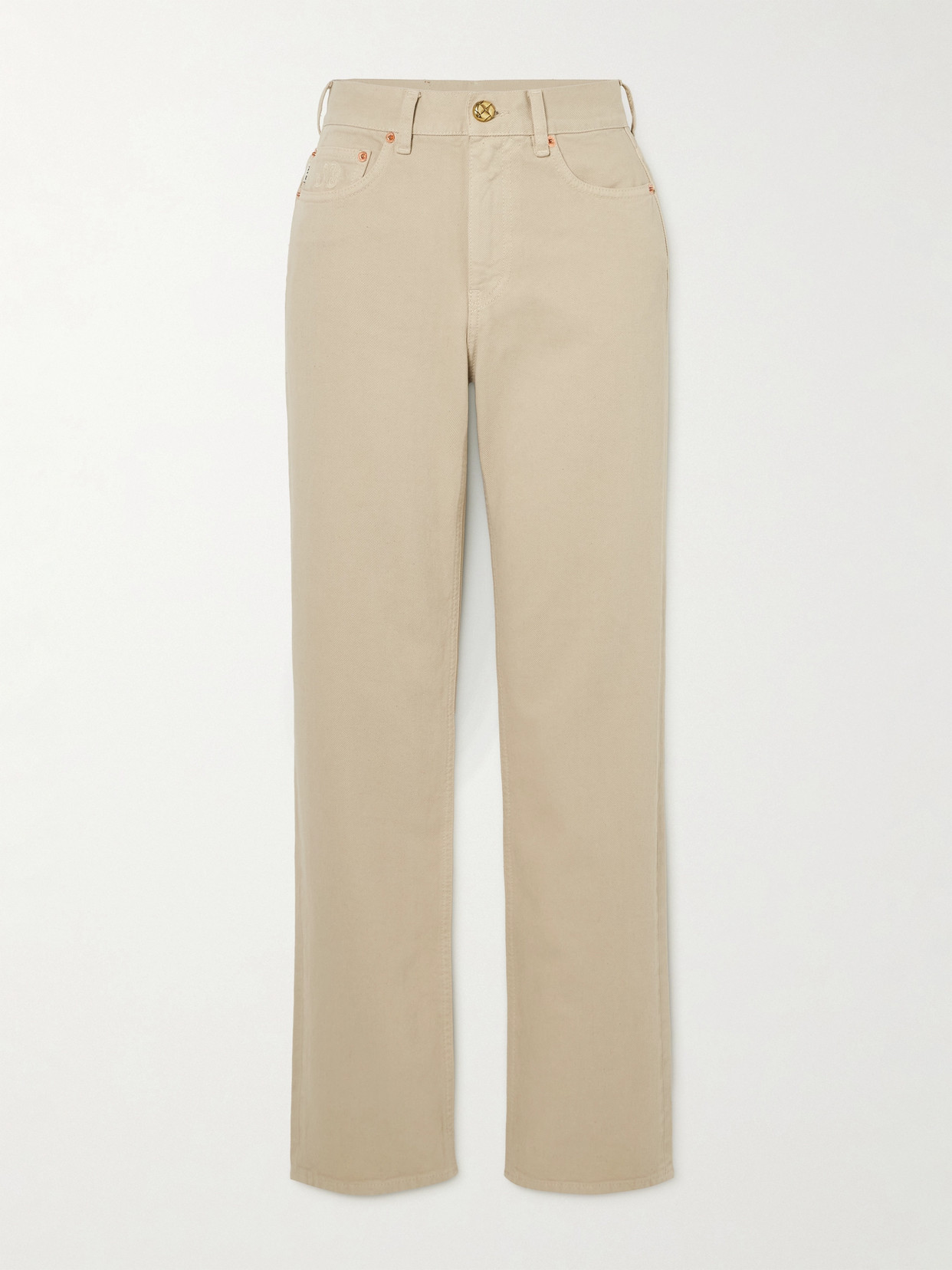 Blazé Milano Paso High Rise Denim Straight Jeans In Neutrals
