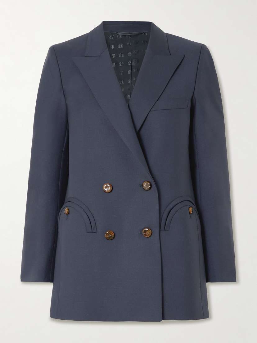 Blazé Milano First Class Everyday Double-breasted Wool And Mohair-blend Blazer
