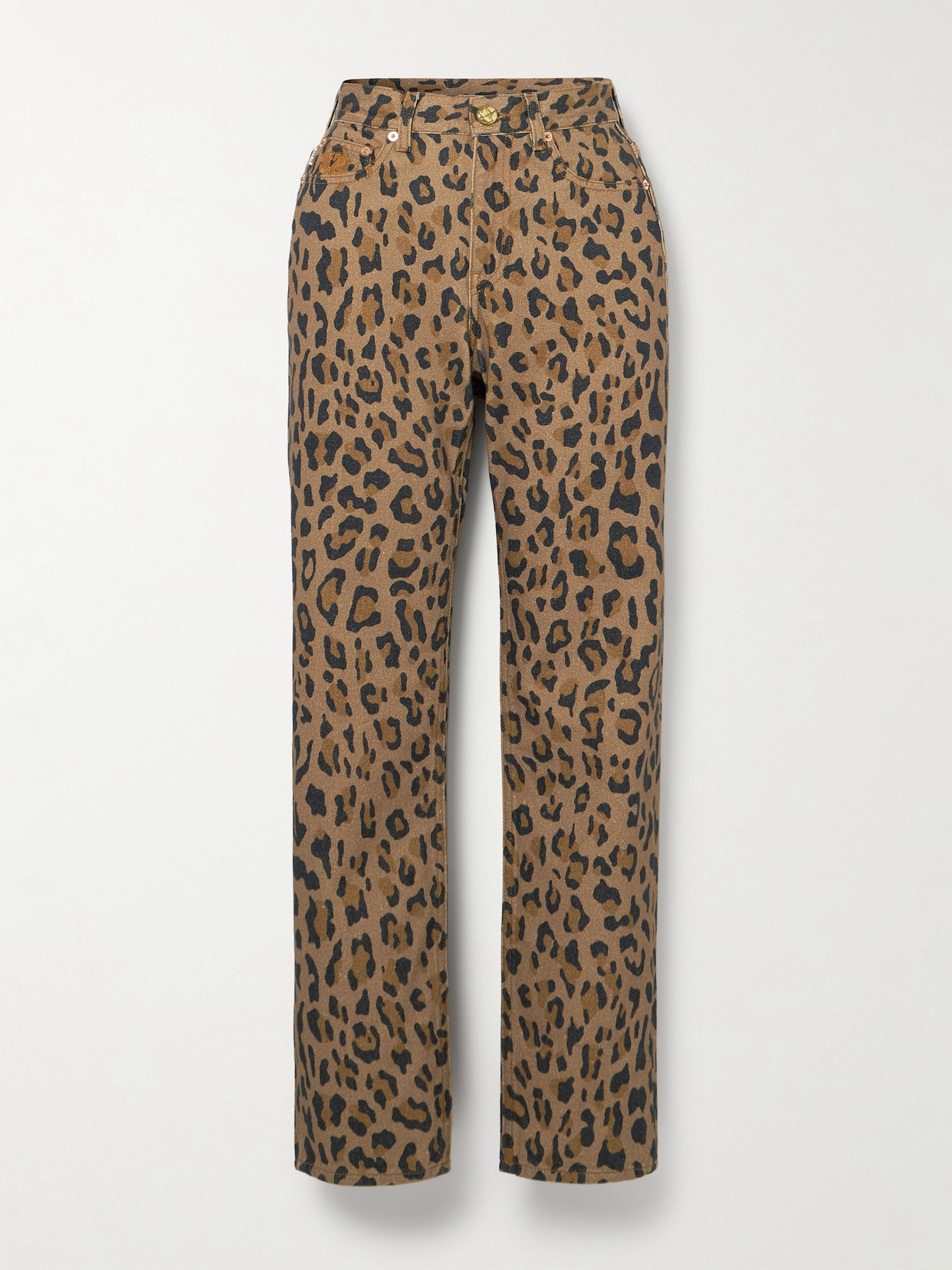Blazé Milano Simba Paso Leopard-print Mid-rise Slim-fit Jeans In Animal Print