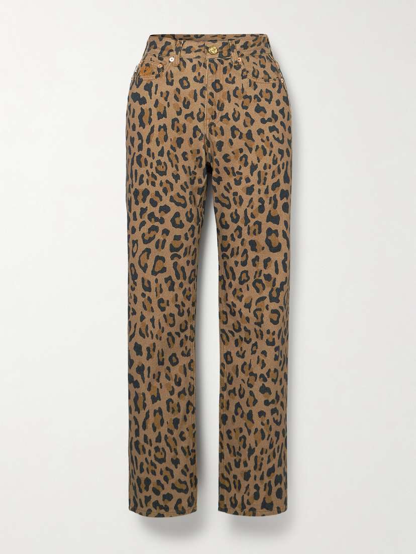 Blazé Milano Simba Paso Leopard-print Mid-rise Slim-fit Jeans