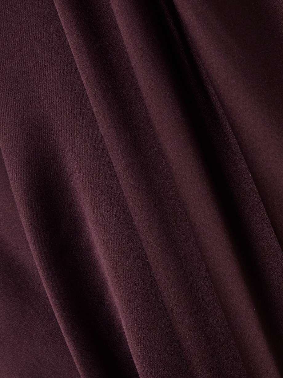 aeris draped one-shoulder silk-satin gown