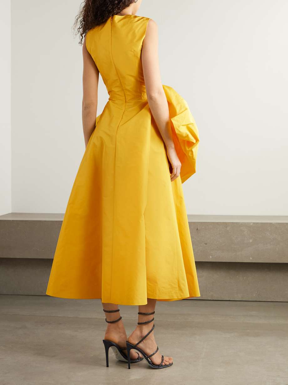 nura bow-embellished taffeta midi dress