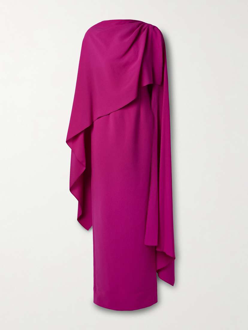 Roksanda Demetria Cape-effect Pleated Crepe Gown