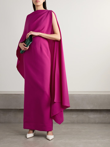 Roksanda Demetria cape-effect pleated crepe gown