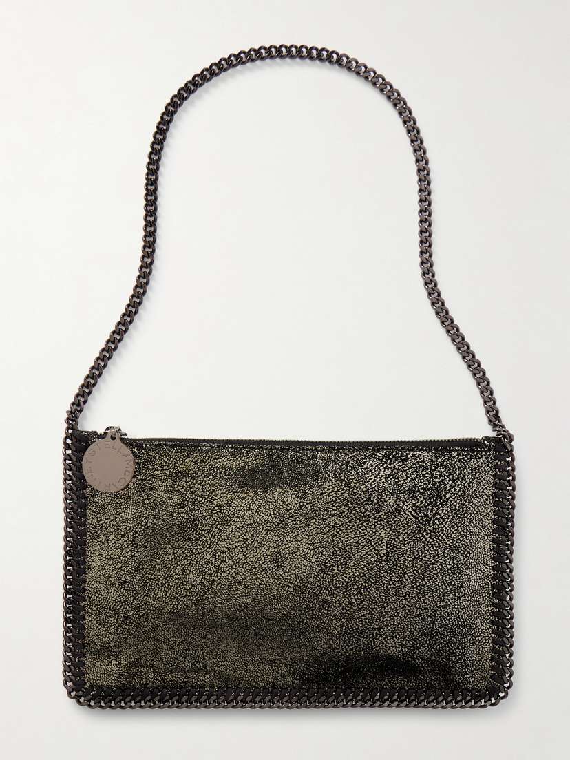 Stella McCartney Embellished Metallic Vegetarian Brushed-leather Shoulder Bag
