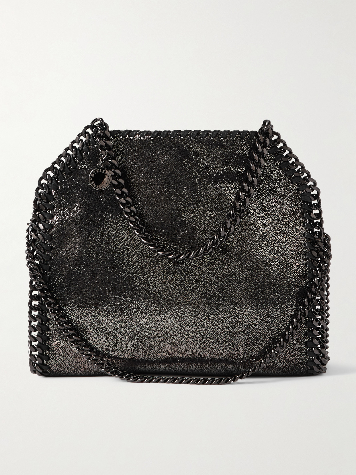 Stella McCartney - The Falabella Mini Vegetarian Brushed-leather Shoulder Bag - Black