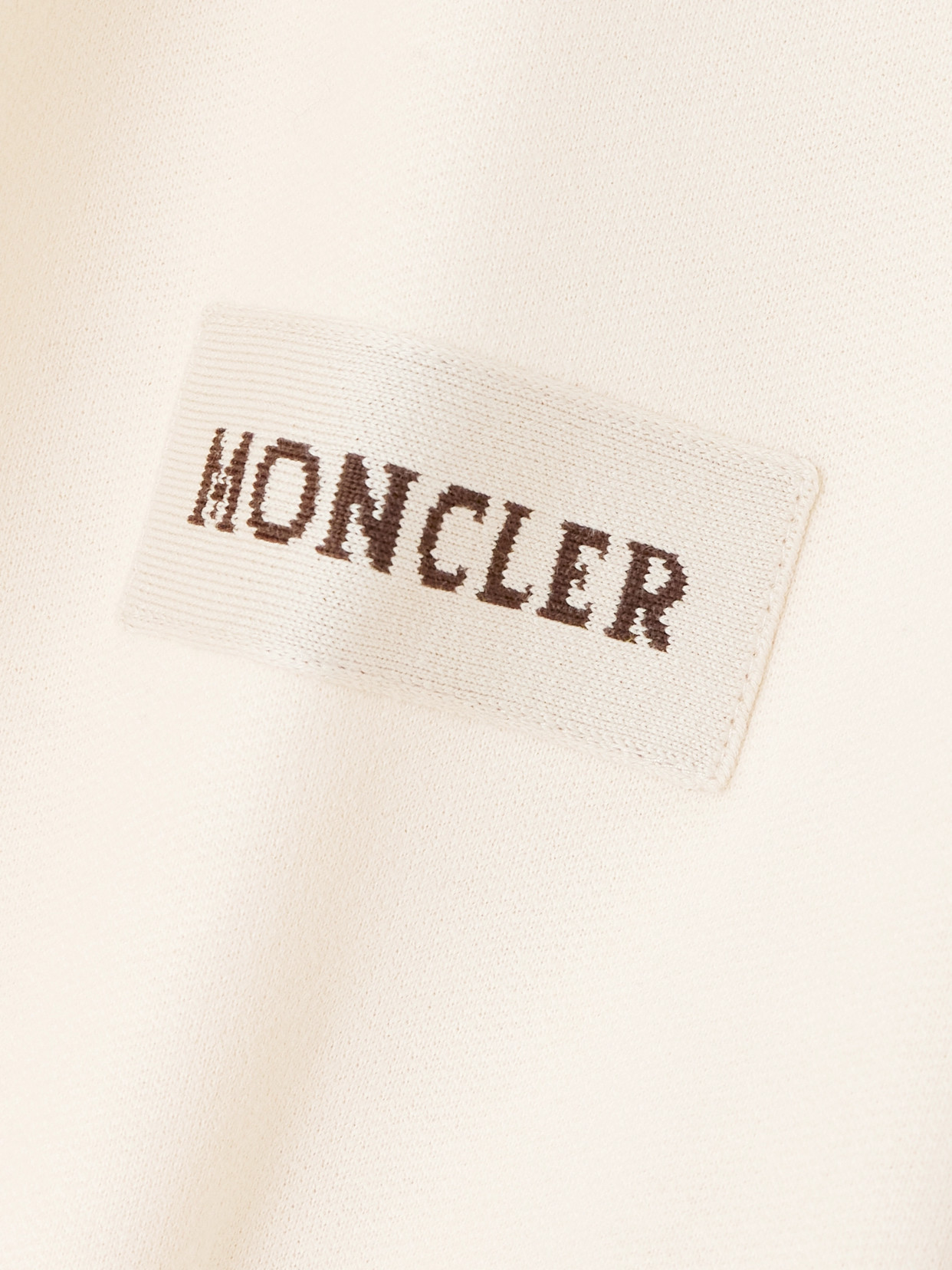 Moncler Hooded Intarsia-knit Cotton-jersey Cardigan In Cream