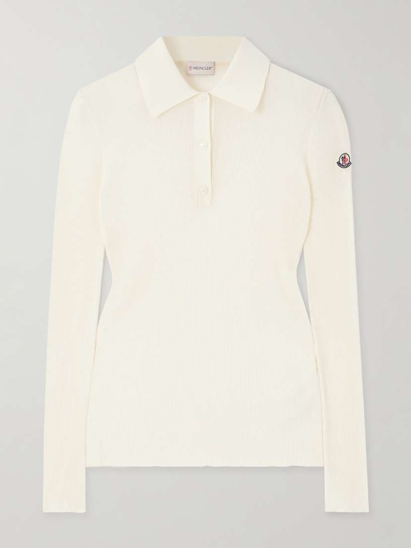 Moncler Ribbed Cotton-blend Polo Shirt
