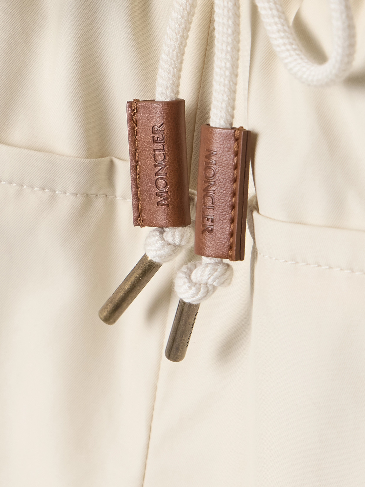 Moncler Relaxed Fit Bermuda Shorts With Elastic Waistband In Cream