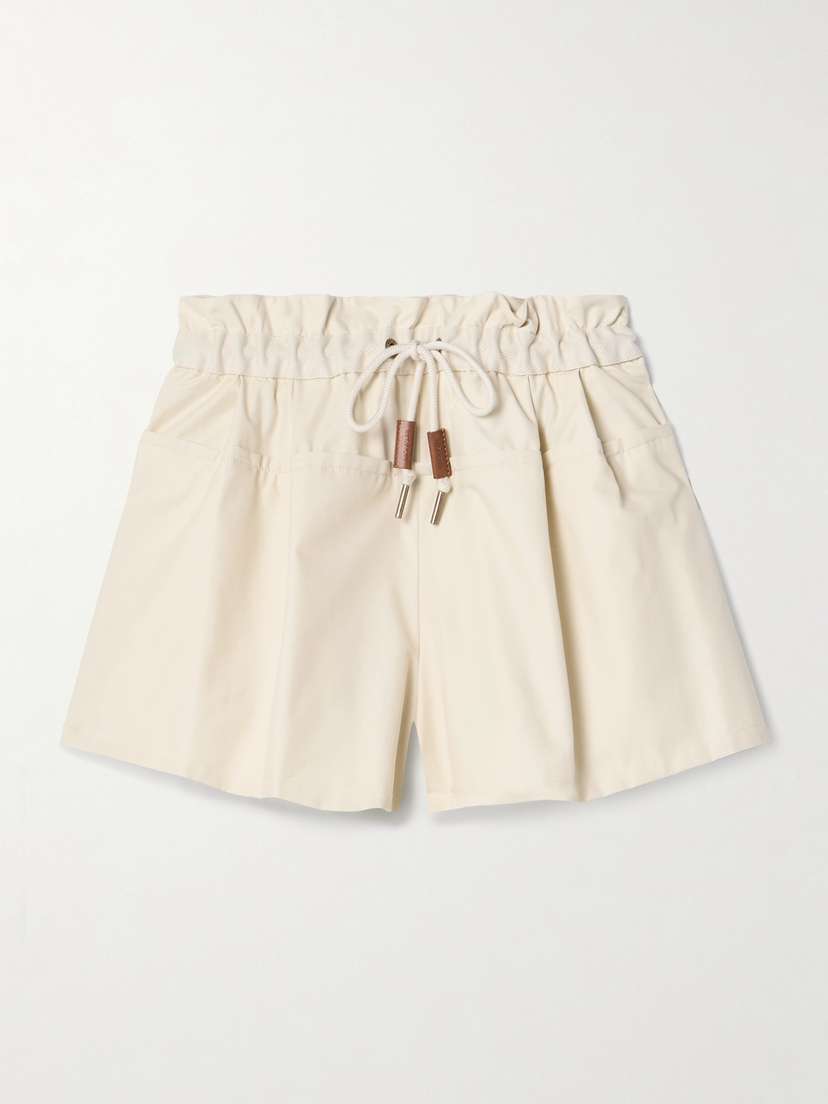 Moncler Canvas-trimmed Paneled Cotton-blend Shell Shorts