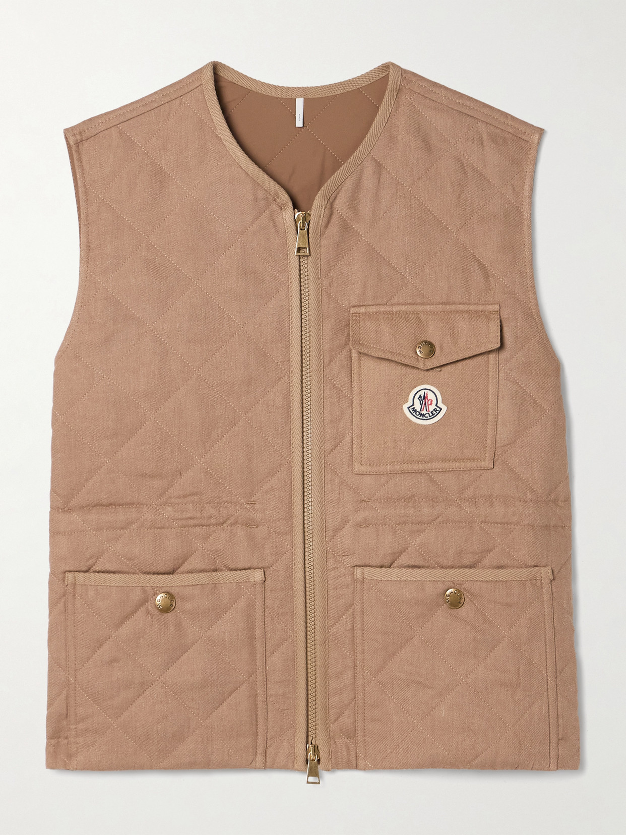 Moncler Vigny Padded Vest In Brown