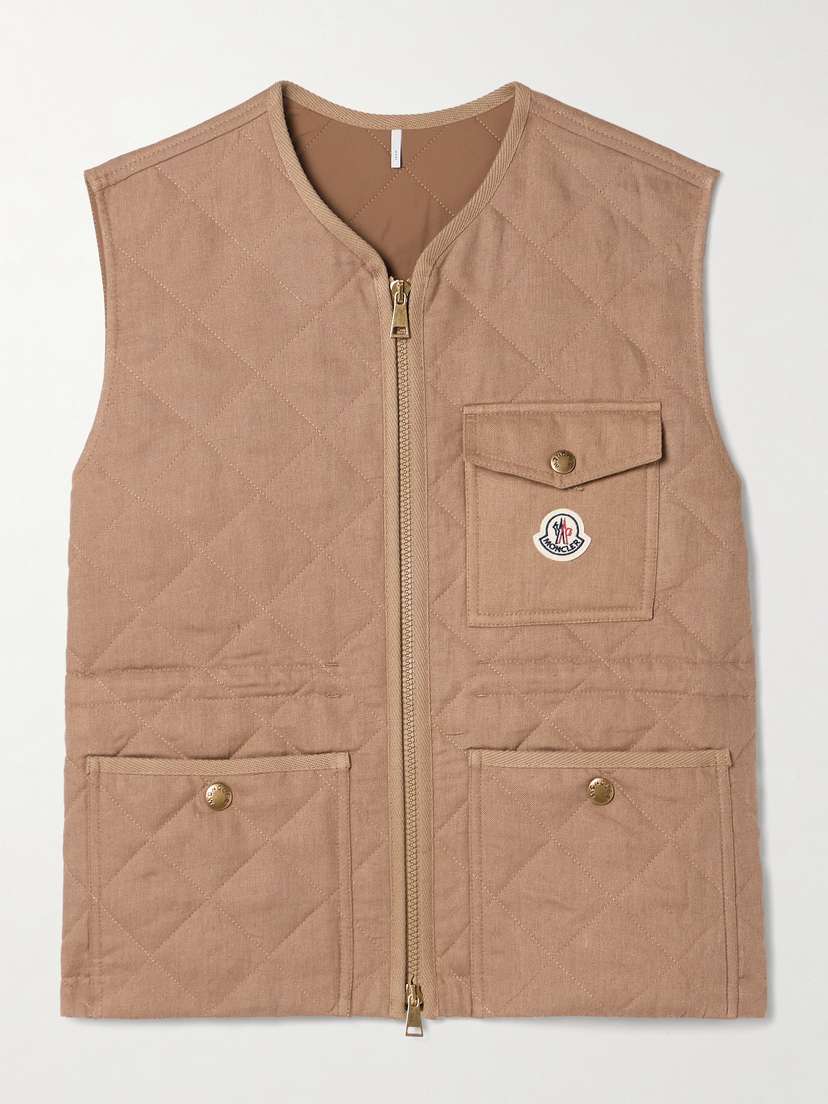Moncler Vigny Padded Quilted Linen Vest