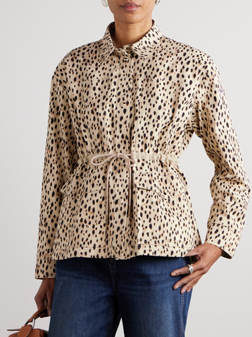 Moncler Saulon appliquéd animal-print cotton-blend canvas jacket