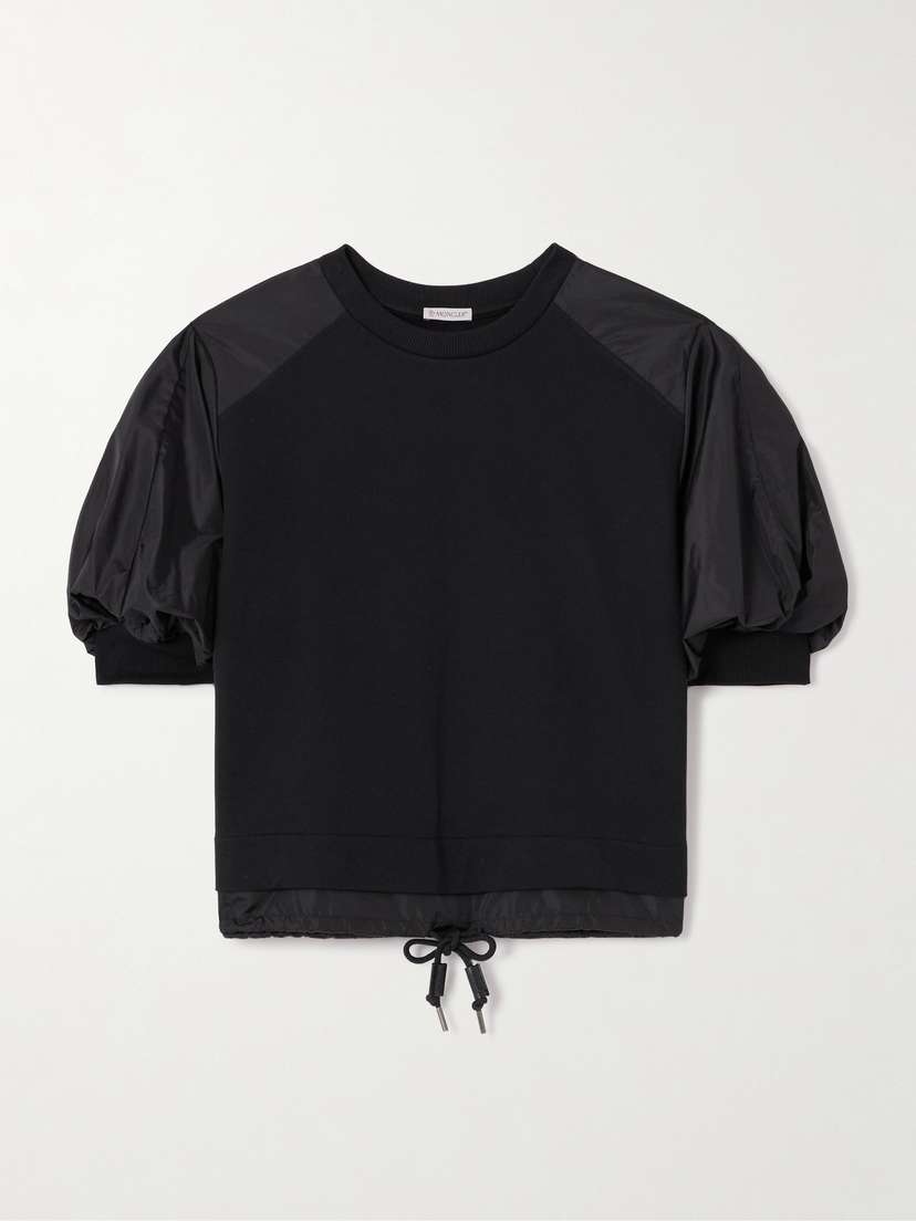 Moncler Appliquéd Shell-trimmed Cotton-jersey T-shirt