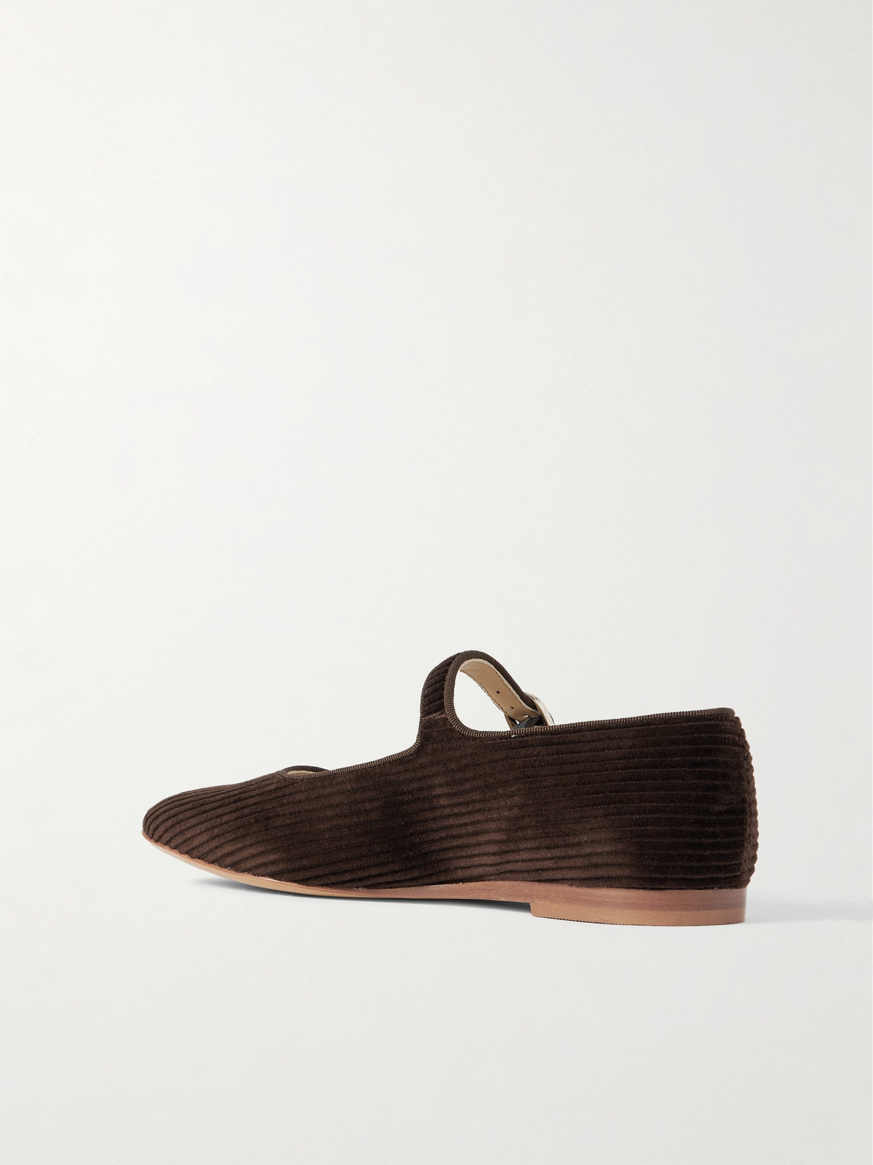 Le Monde Béryl - Grosgrain-Trimmed Corduroy Mary Jane Ballet Flats