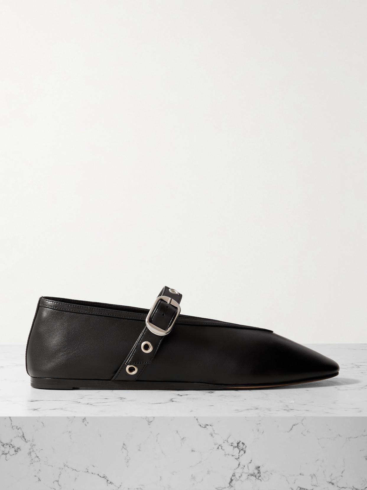Le Monde Beryl Stella Eyelet-embellished Leather Mary Jane Ballet Flats ...