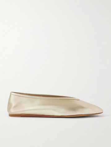 LE MONDE BERYL Luna metallic leather ballet flats