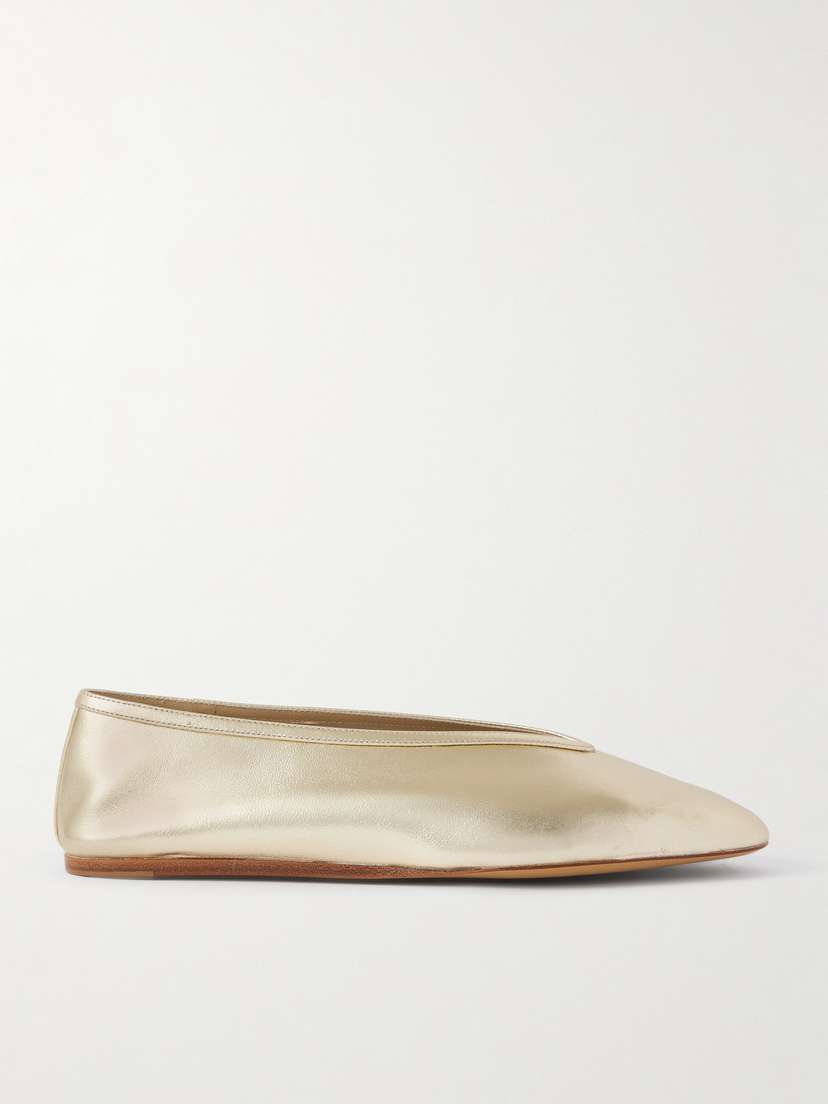 Le Monde Béryl Luna Metallic Leather Ballet Flats