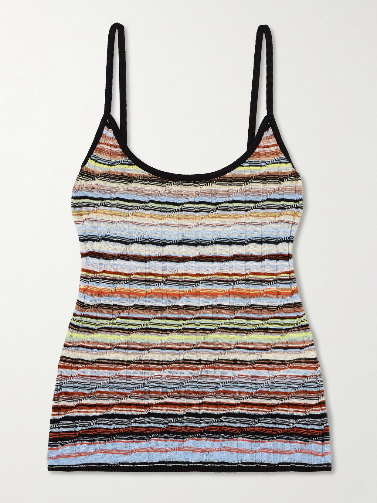Missoni Striped Ribbed Metallic Cotton-blend Tank In Multi