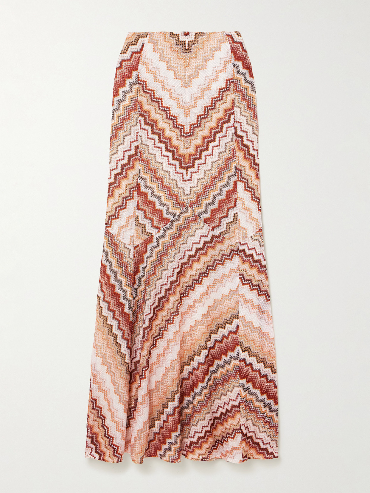 Missoni - Mare Striped Metallic Crochet-knit Maxi Skirt - Brown