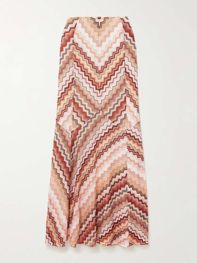 Missoni Mare Striped Metallic Crochet-knit Maxi Skirt