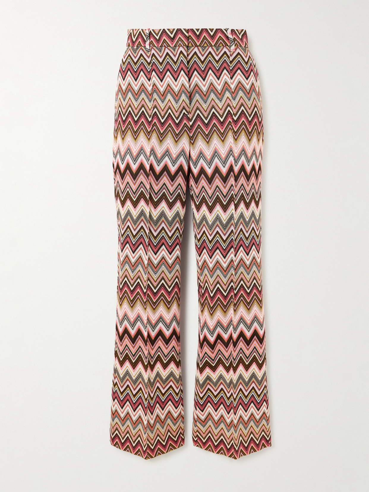 Missoni Metallic Cotton-blend Crochet-knit Flared Pants In Multi