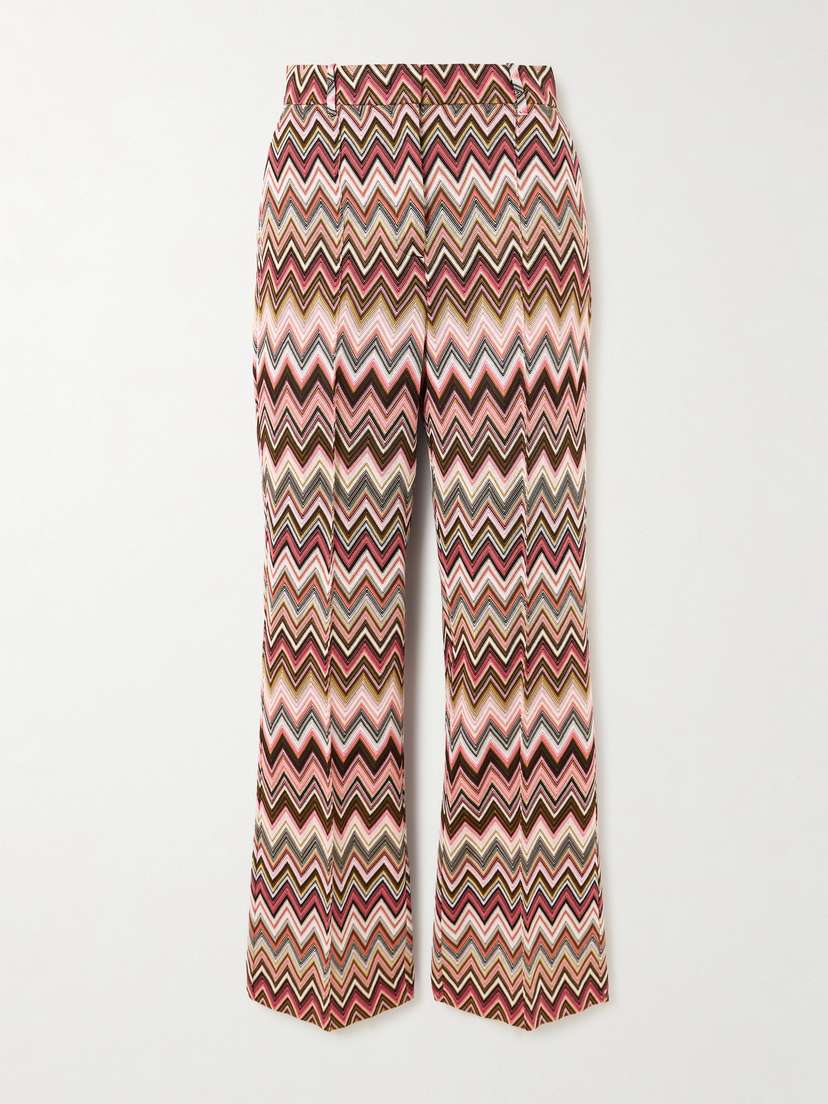 Missoni Metallic Cotton-blend Crochet-knit Flared Pants