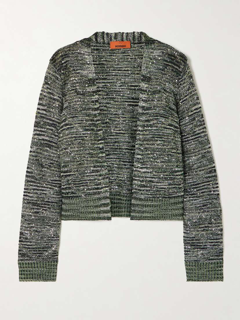 Missoni Cropped Sequin-embellished Crochet-knit Cardigan