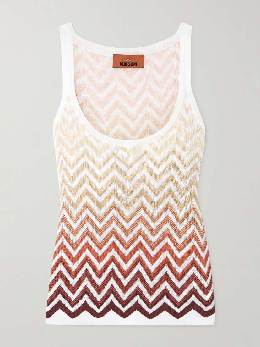 Missoni Striped Dégradé Crochet-knit Cotton-blend Tank