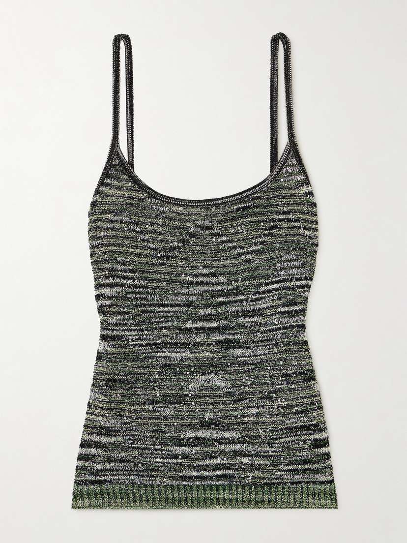 Missoni Mare Sequin-embellished Metallic Crochet-knit Top