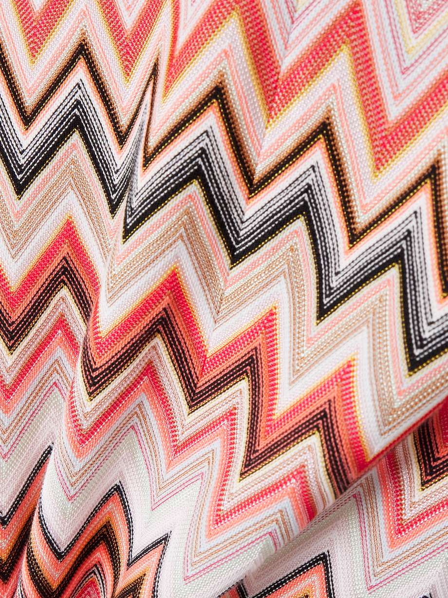 striped crochet-knit cotton-blend mini dress