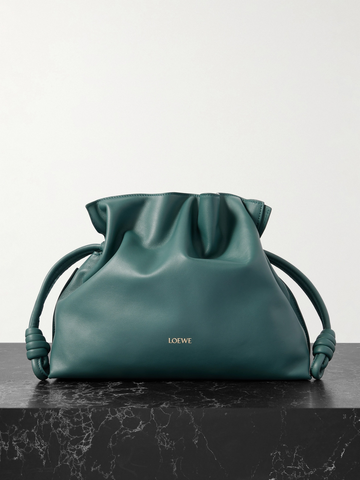 Loewe Flamenco Mini Leather Clutch In Green