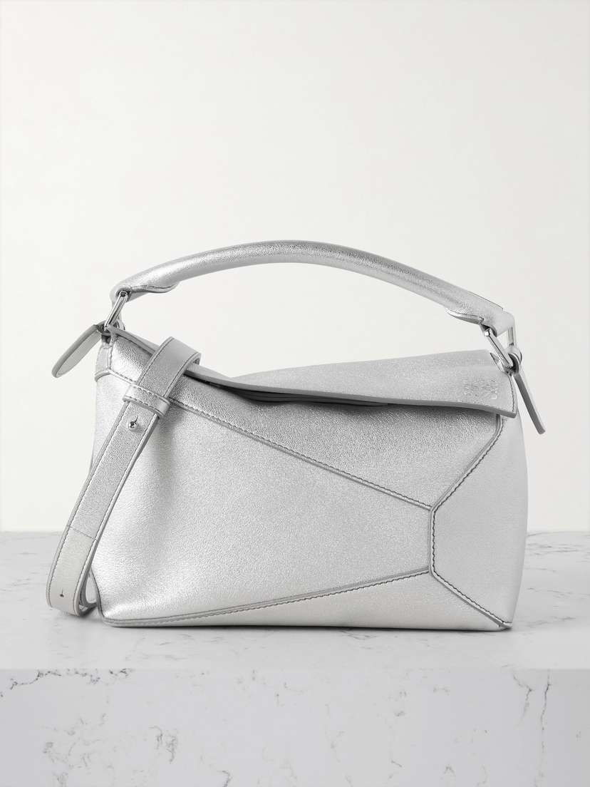 Loewe Puzzle Edge Mini Metallic Textured-leather Shoulder Bag