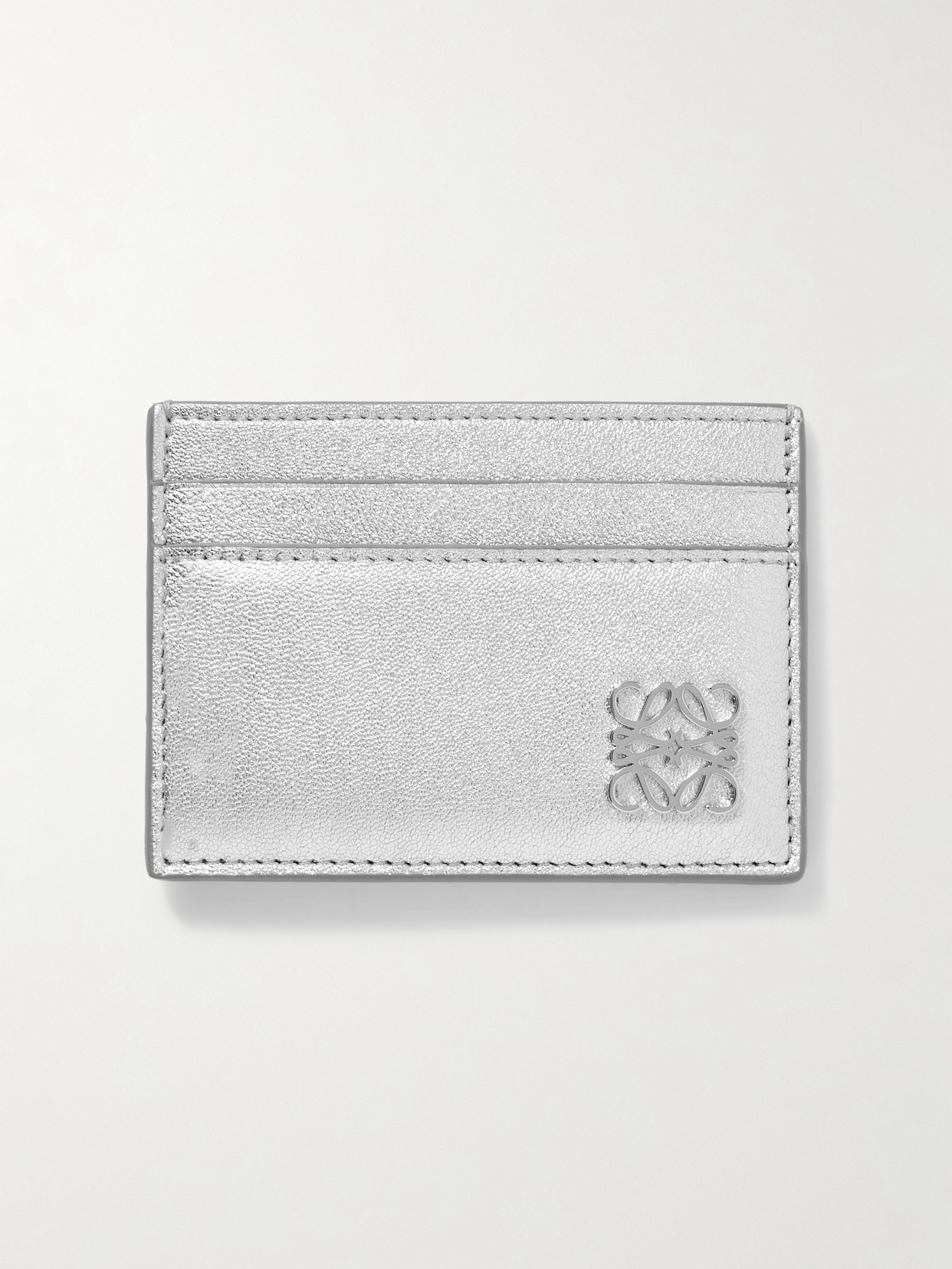 Loewe - Anagram Metallic Leather Cardholder - Silver