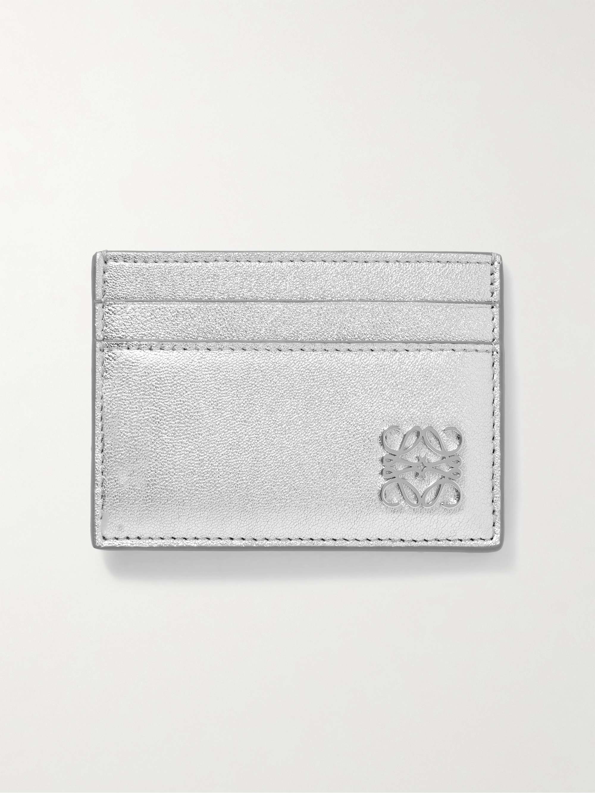 LOEWE Anagram metallic leather cardholder | NET-A-PORTER
