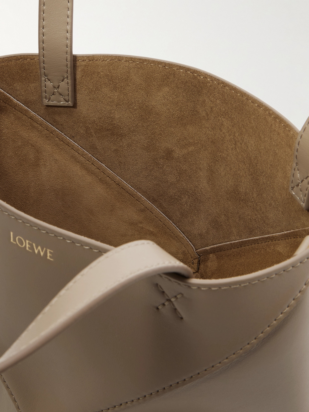 Loewe Puzzle Fold Convertible Medium Leather Tote In Neutrals