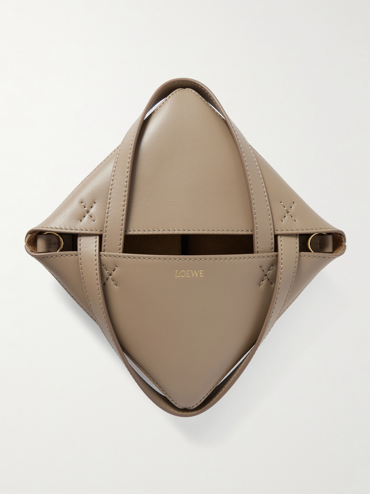 Loewe Puzzle Fold Convertible Medium Leather Tote In Neutrals